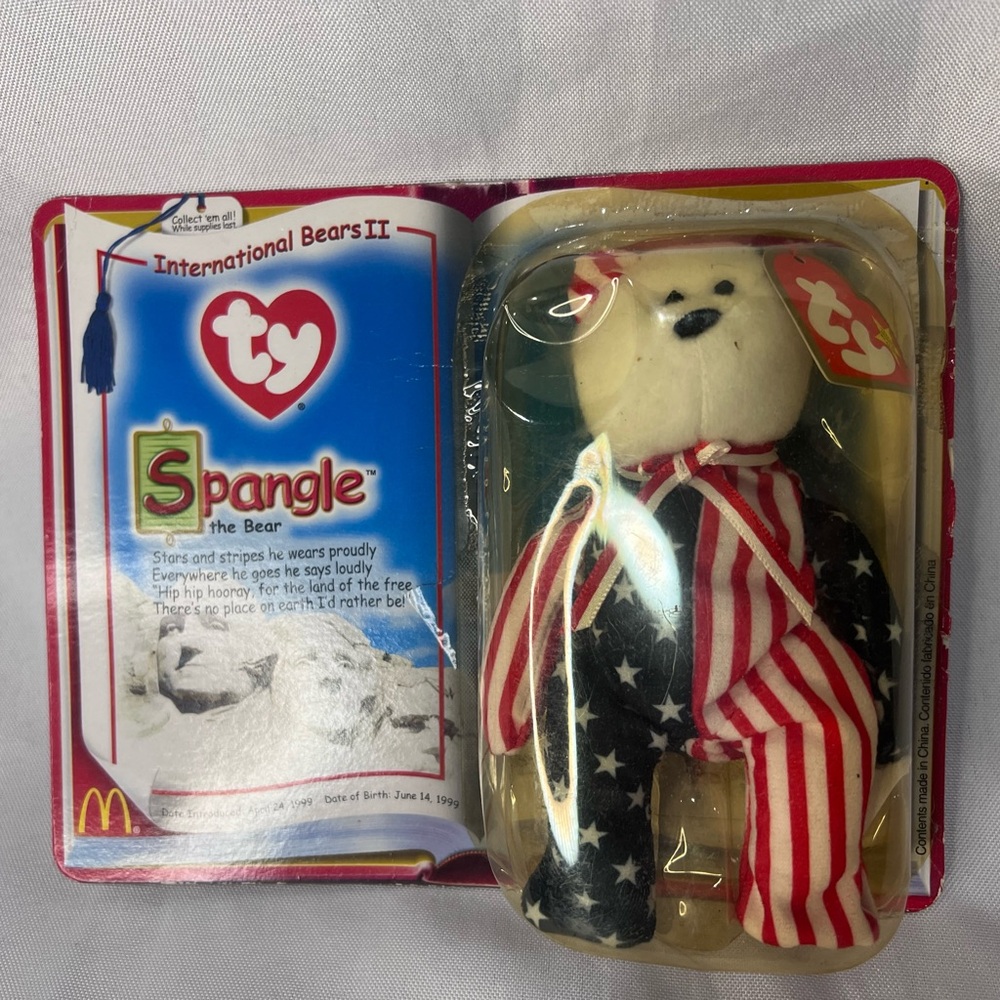 Ty Spangle Bear with Stars and Stripes Outfit